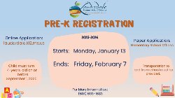 Pre-K Registration Deadline Information